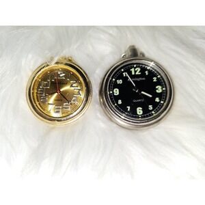 2 Pocket Watch Bundle - Remington+ Great Lakes-  Men Gold Silver Tone Hands